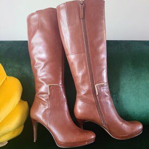 Brown tall Nine West boots with Heels